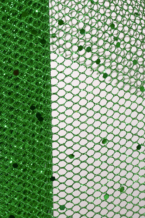 19" X 10Yds Metallic Mesh W/Glitter Green