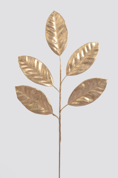 24" Magnolia Leaf Metallic Spray Champagne