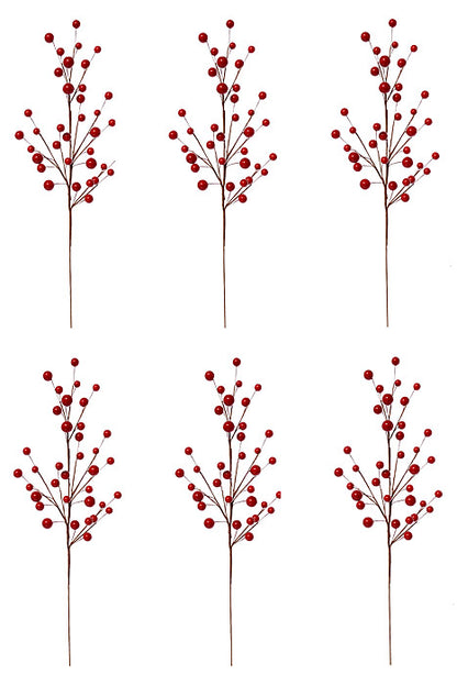 23.5" Berry Spray Red Pkg/6