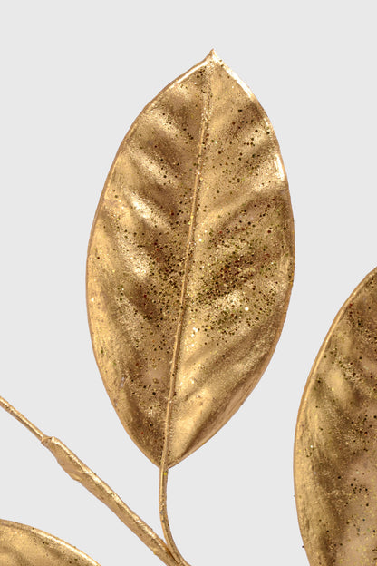 24" Magnolia Leaf Metallic Spray Gold