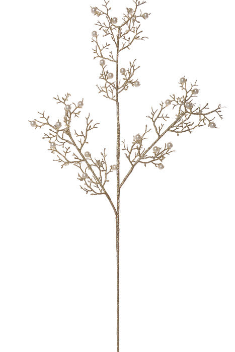 26" Glitter Pearl Spray Champagne/White