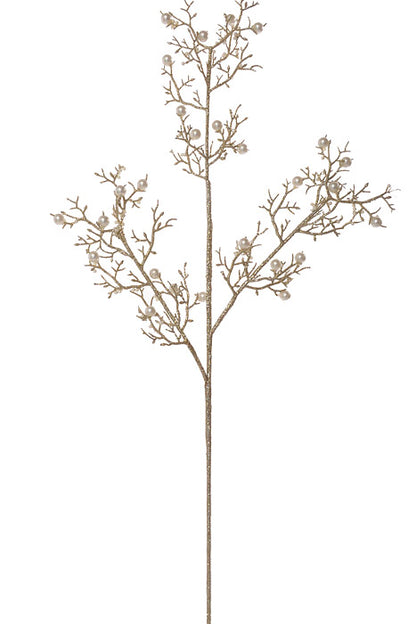 26" Glitter Pearl Spray Champagne/White