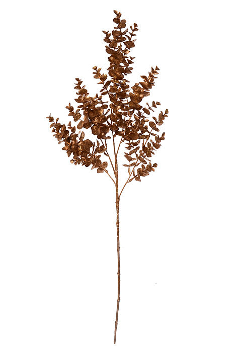 31" Glittered Eucalyptus Spray Antique Gold
