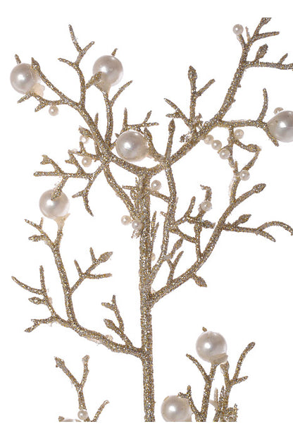 26" Glitter Pearl Spray Champagne/White