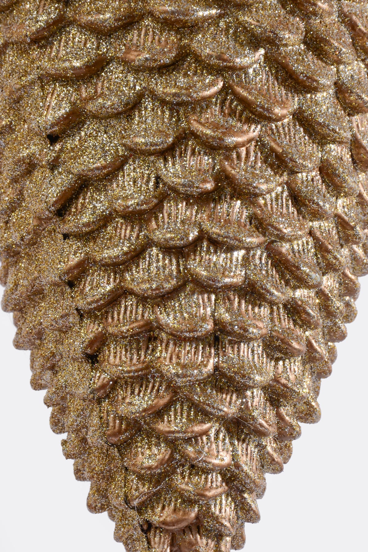 9" Glitter Sequin Pine Cone Ornament Champagne/Gold