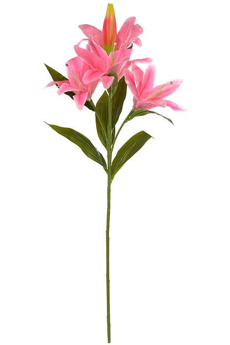 35" Silk Casablanca Lily Spray Rubrum Pink