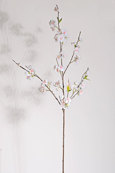 51" Silk Cherry Blossom Spray White