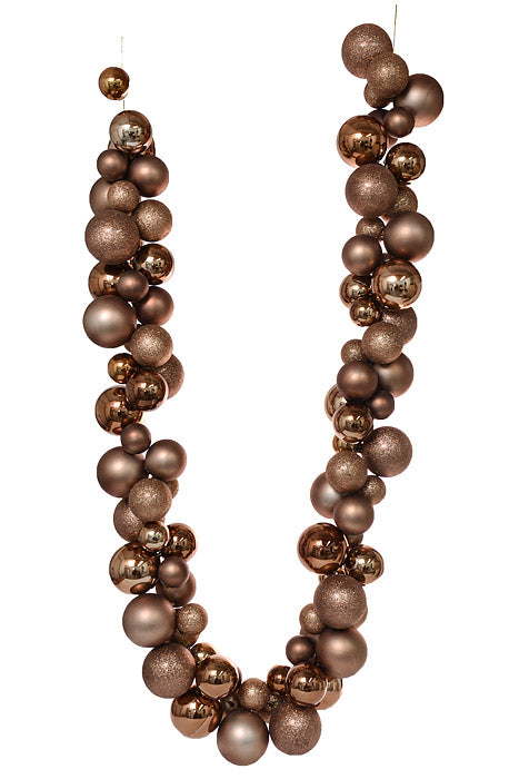 8.6Ft Shiny/Matte/Glitter Ball Garland Chocolate