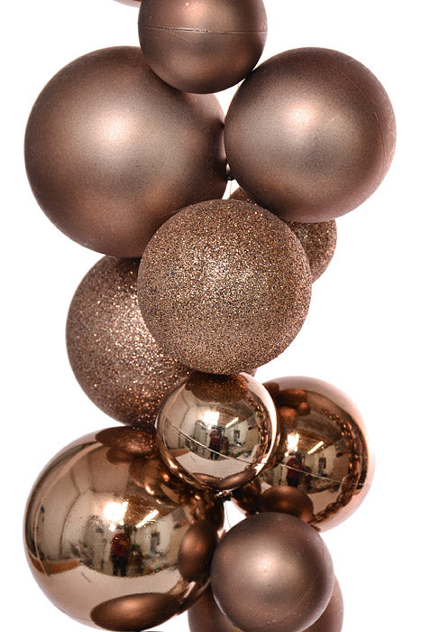 8.6Ft Shiny/Matte/Glitter Ball Garland Chocolate
