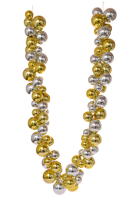 8.6Ft Shiny Glitter Ball Garland Gold/Silver
