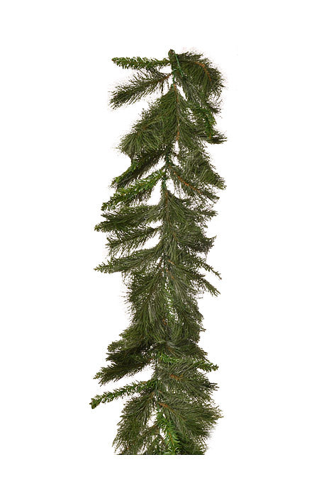 9 FT x 18" Long Needle Mix Garland Green