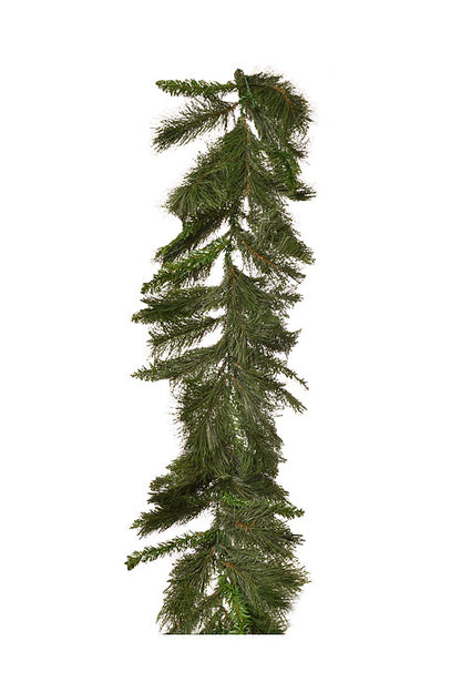 9 FT x 18" Long Needle Mix Garland Green