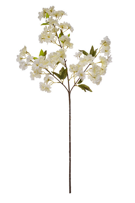35.5" Silk Cherry Blossom Spray White
