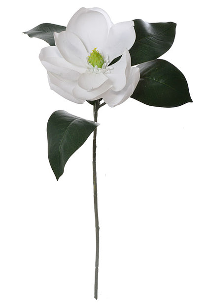 24" Silk Magnolia Spray White