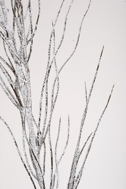 51" Snowed Twig Spray Brown/White