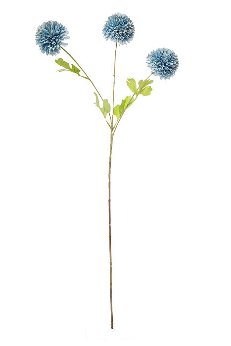 28.5" Silk Pompon Mum Spray Blue