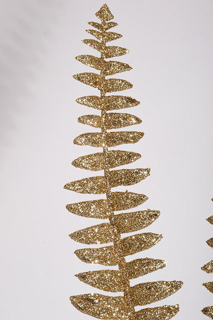 25" Glittered Fern Spray Gold