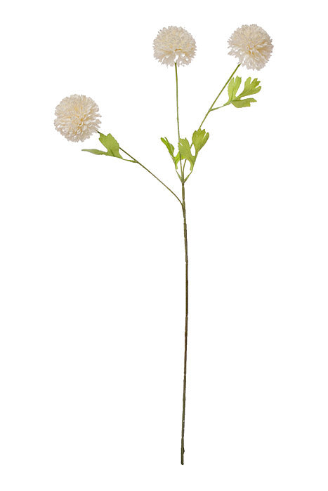 28.5" Silk Pompon Mum Spray White