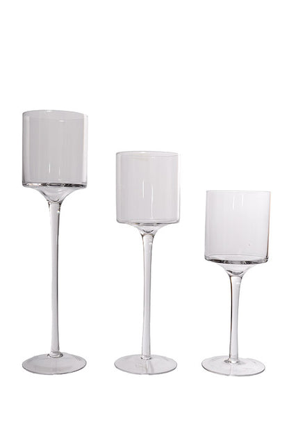 10"/12"/14" X 3.5" Candlestick Clear Set/3