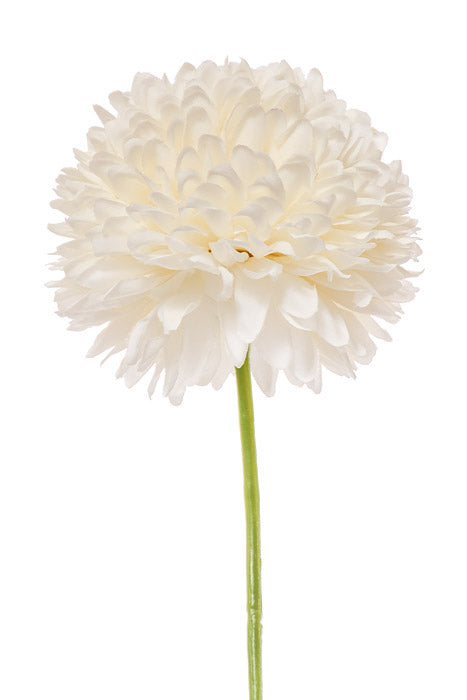 28.5" Silk Pompon Mum Spray White