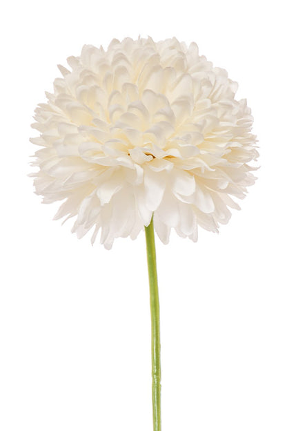 28.5" Silk Pompon Mum Spray White