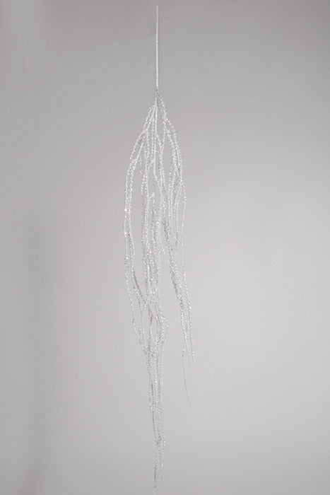 44" Glittered Bead Hanging Spray White