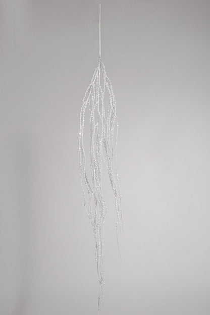 44" Glittered Bead Hanging Spray White