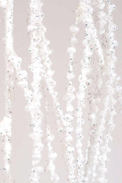 44" Glittered Bead Hanging Spray White