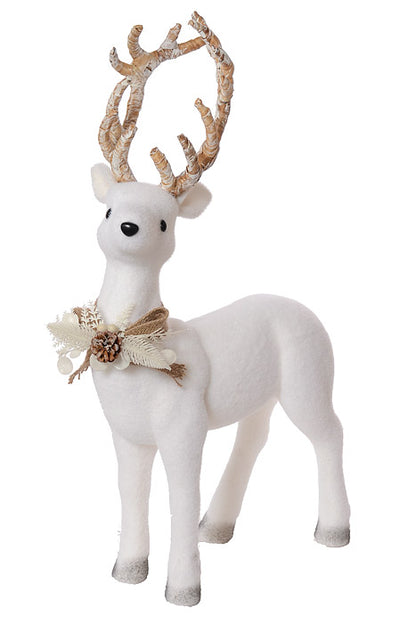 31" Reindeer With Pinecone White