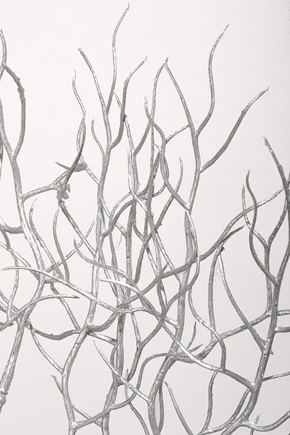 22" Plastic Twig Spray Silver