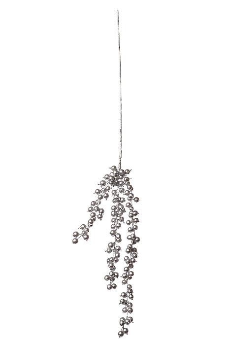 36" Hanging Berry Spray Silver