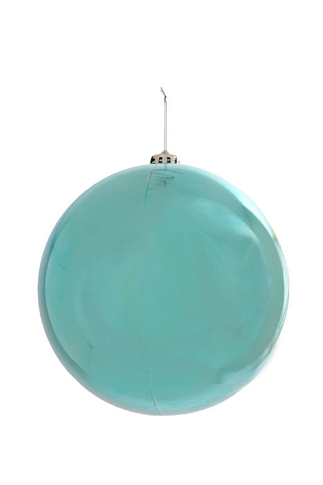 200Mm Shiny Plastic Ball Ornament Light Blue