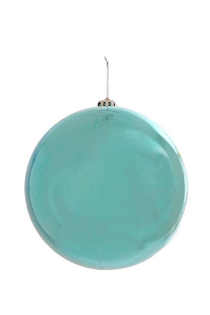 200Mm Shiny Plastic Ball Ornament Light Blue