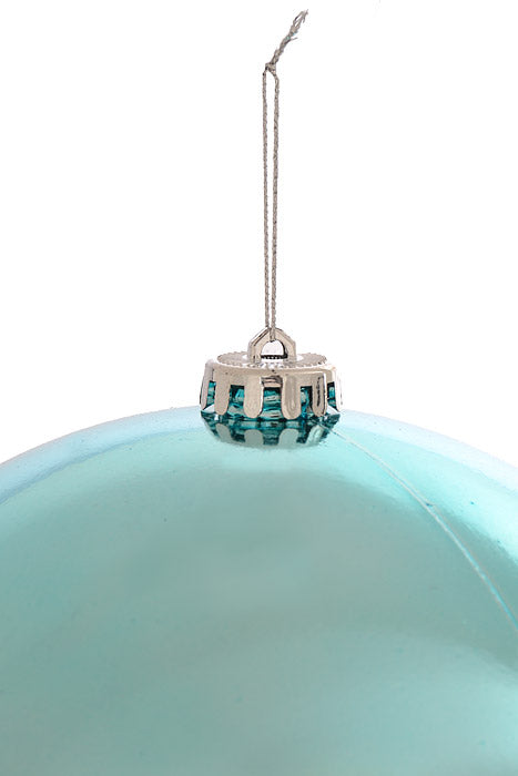 200Mm Shiny Plastic Ball Ornament Light Blue