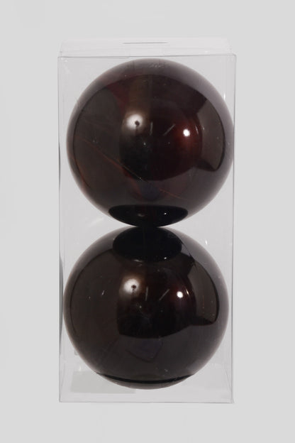 150MM Ornament Ball Chocolate Bx/2