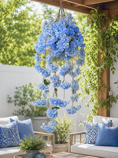 39.5" Silk Cherry Blossom Bush Light Blue