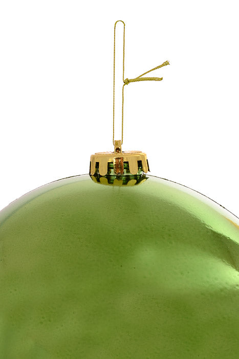 150Mm Shiny Plastic Ball Ornament Apple Green