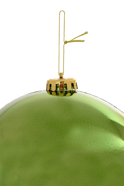 150Mm Shiny Plastic Ball Ornament Apple Green