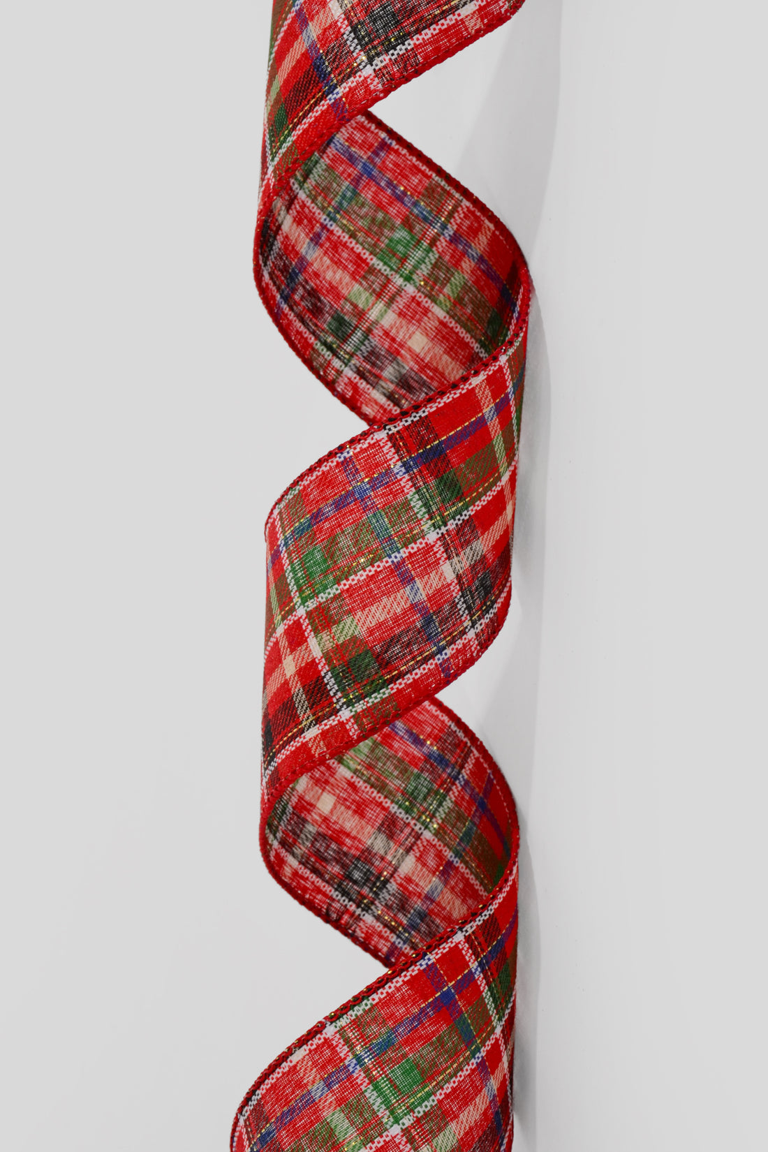 2.5" x 10Yds Wired Laurel Homespun Plaid Ribbon Red/Green/Blue