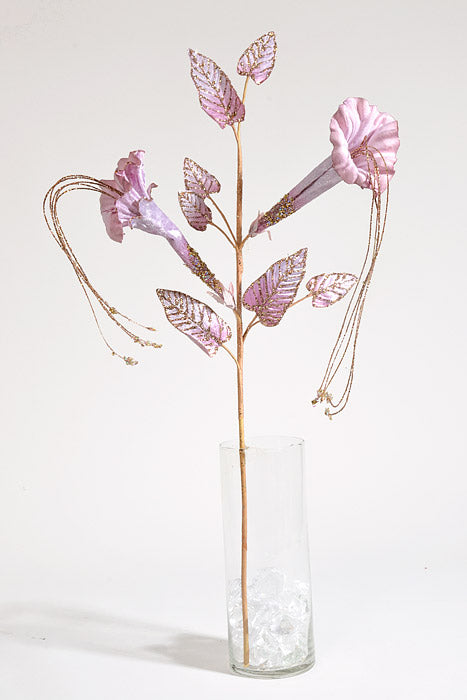 25" Trumpet Flower Spray Pink/Gold