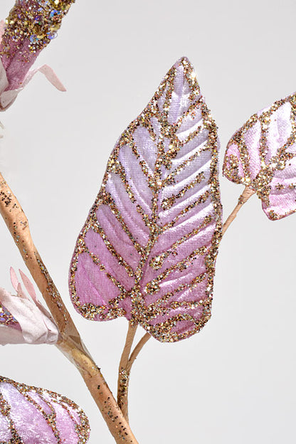25" Trumpet Flower Spray Pink/Gold