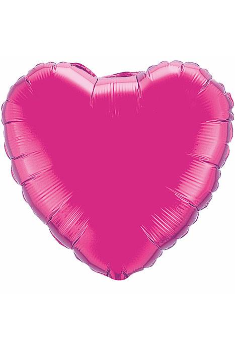 18" Heart Foil Balloon Magenta Pkg/10