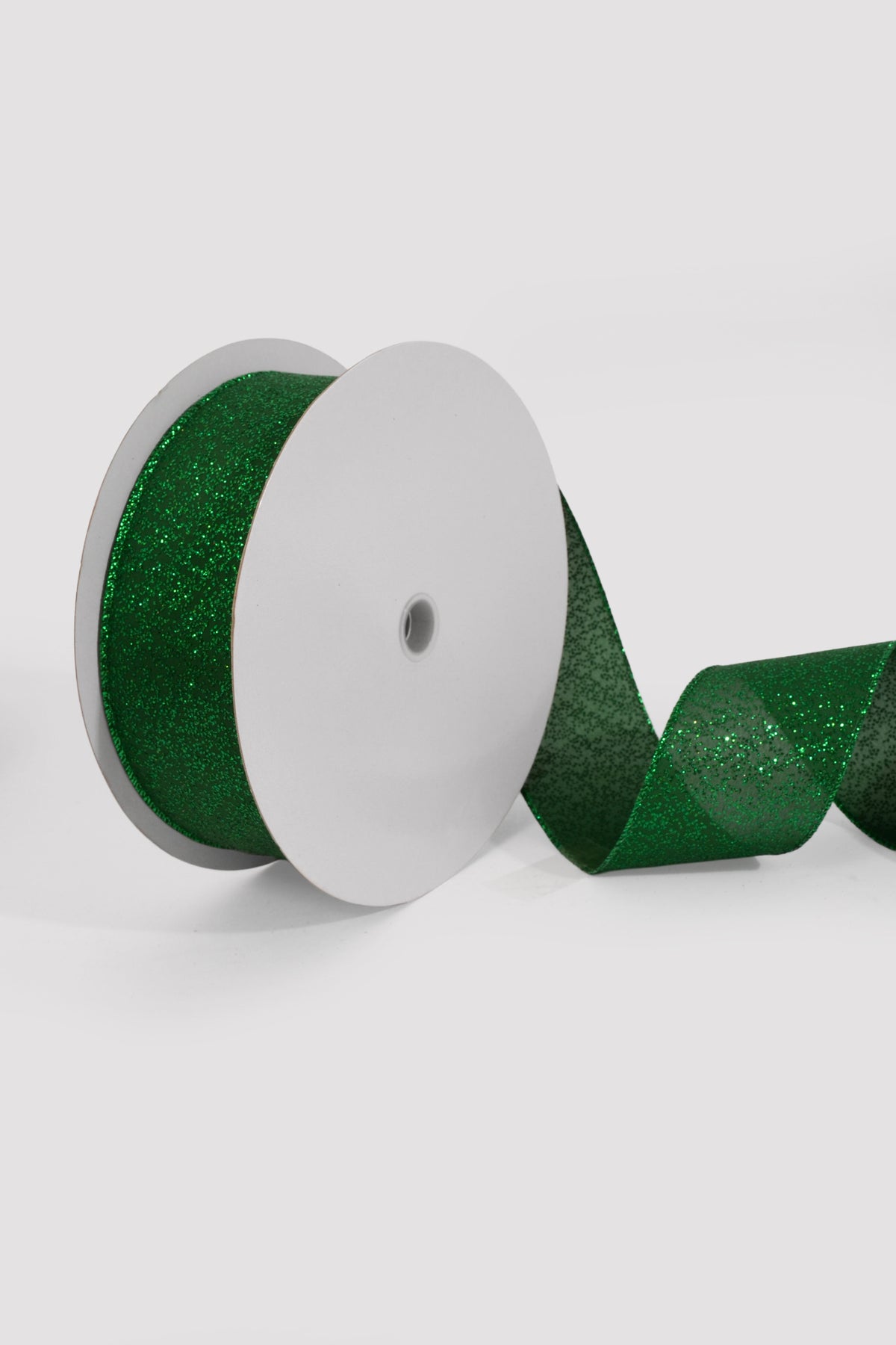 2.5" X 50Yds Glittered Satin Ribbon Emerald/Green