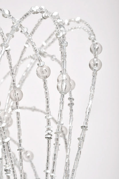 20" Beaded Jewel Flower Burst Stem Silver