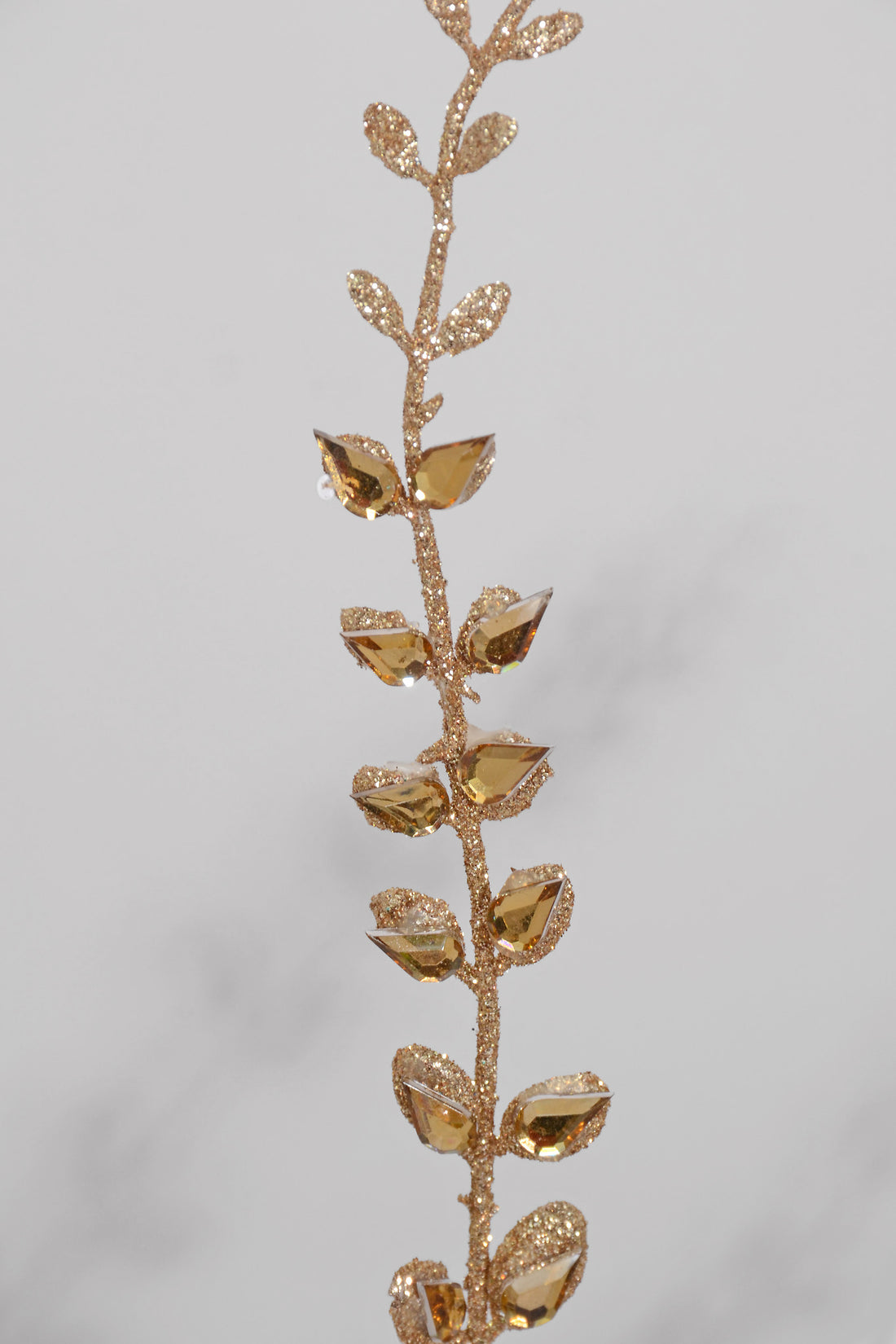 22" Glitter Rhinestone Mini Leaf Spray Gold