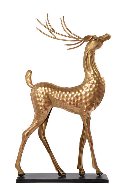 14.75" Metal Standing Deer Table Piece Champagne