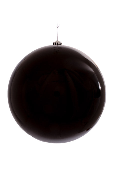250Mm Shiny Plastic Ball Ornament Black