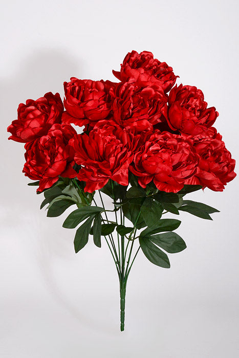 20" Silk Peony Bush  Red