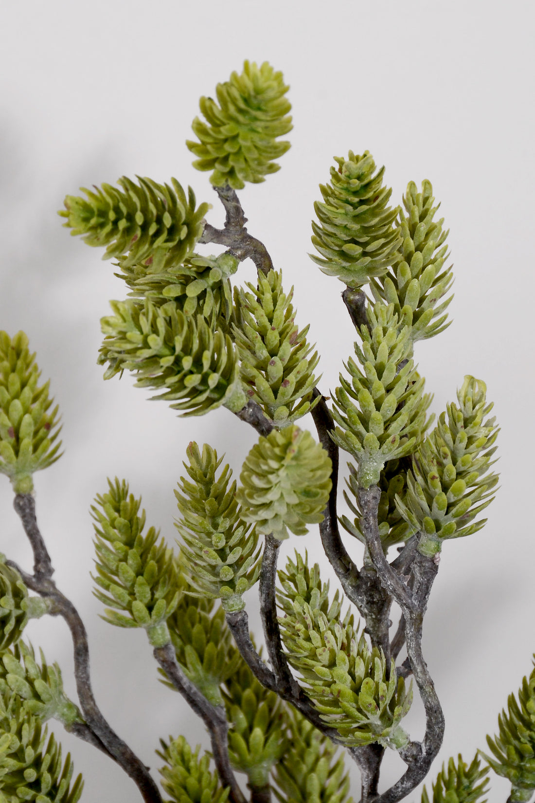 16" Plastic Pine Cone Bush Green
