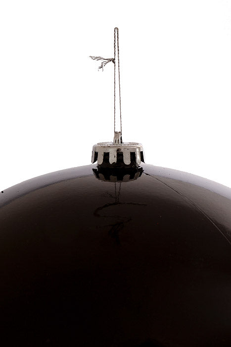 250Mm Shiny Plastic Ball Ornament Black